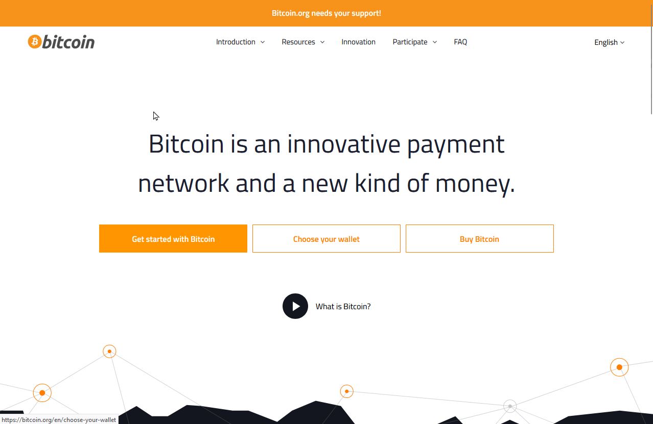 Screenshot of Bitcoin.org